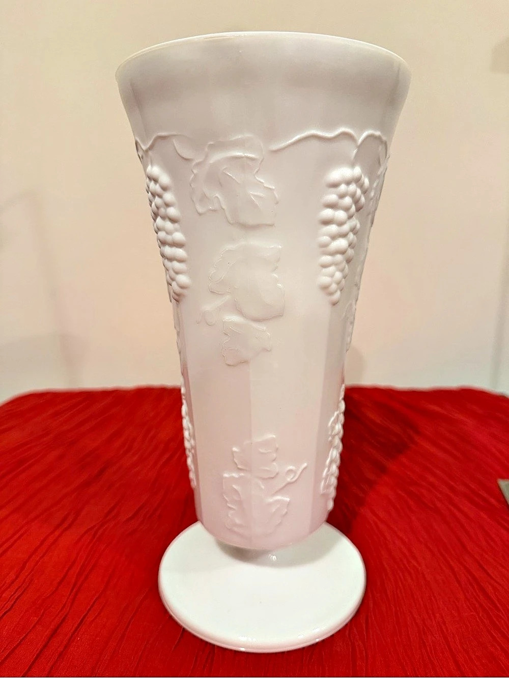 Westmoreland Paneled Grape Pedestal Vase White